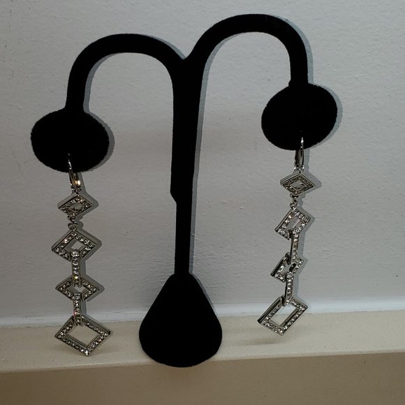 UNKNOWN Jewelry - RHINESTONE DANGLE EARRINGS PIERCED BACK